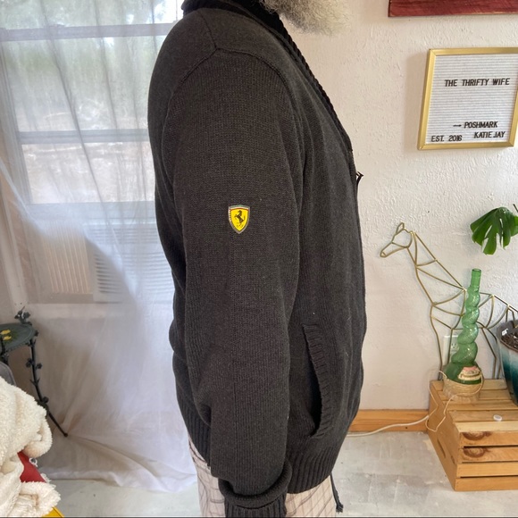 Puma Scuderia Ferrari Shawl Collar Cardigan Sweater: Full Zip: Size XL - Picture 5 of 9